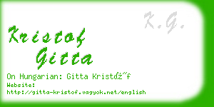 kristof gitta business card